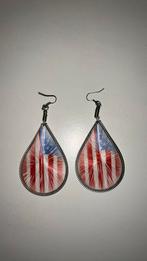 Oorbellen Amerikaanse vlag, Sieraden, Tassen en Uiterlijk, Overige materialen, Hangers, Overige kleuren, Ophalen of Verzenden