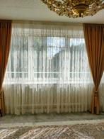 Gordijnen Set - Bruin & Wit, Huis en Inrichting, Stoffering | Gordijnen en Lamellen, Ophalen, 200 cm of meer, Klassiek, Zo goed als nieuw