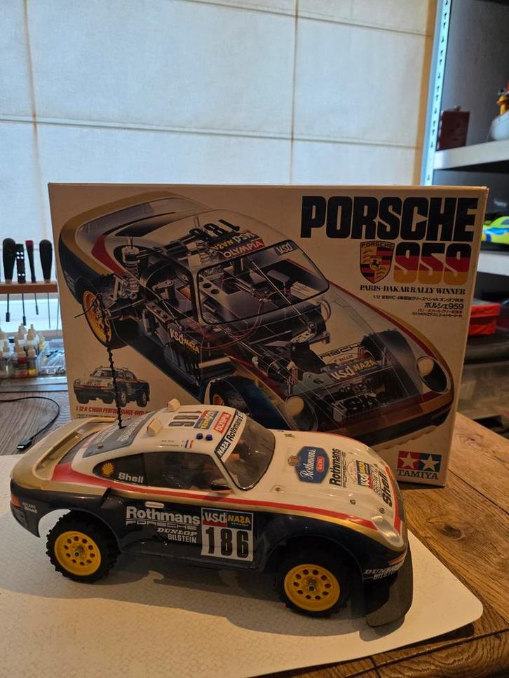 Tamiya Porsche 959 Dakar Rally 1/12 RC 58059, Hobby en Vrije tijd, Modelbouw | Radiografisch | Auto's, Gebruikt, Ophalen