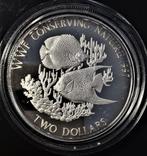 Bahamas 2 dollars 1997 WWF silver proof, Postzegels en Munten, Zilver, Ophalen of Verzenden, Losse munt, Midden-Amerika