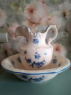 Antiek Engels Lampetstel met Blauwe Bloemen, Antiek en Kunst, Antiek | Keramiek en Aardewerk, Ophalen