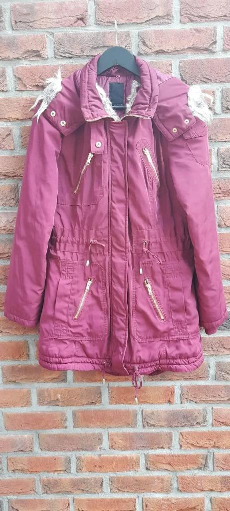Laura Scott, mooie bordeaux rode winter jas maat 36, Kleding | Dames, Jassen | Winter, Zo goed als nieuw, Maat 36 (S), Rood, Ophalen of Verzenden