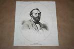 Antieke gravure - Portret Jozef Israëls - 1875 !!, Antiek en Kunst, Ophalen of Verzenden
