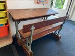 Schoolbankje ouderwets, vintage, authentiek, Ophalen, Gebruikt