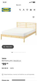 Tweepersoonsbed Tarva IKEA met lattenbodem, Huis en Inrichting, Slaapkamer | Bedden, Ophalen, Wit, Tweepersoons, 140 cm