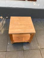 Stoere massief teak houten vierkante salontafel 51x51x48 cm, 50 tot 100 cm, Minder dan 50 cm, Stoer industrieel, Teakhout