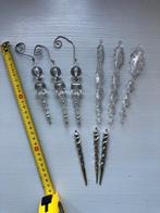 Zilveren ornamenten kerstballen pegels kunststof, Diversen, Kerst, Ophalen of Verzenden