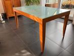 Mooie eettafel met glasplaat, Ophalen, Gebruikt, 100 tot 150 cm, 50 tot 100 cm