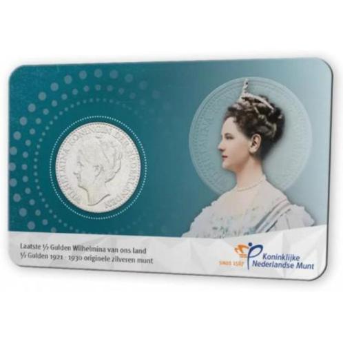 Nederland halve gulden 1929 Wilhelmina in Coincard, Postzegels en Munten, Munten | Nederland, Losse munt, ½ gulden, Koningin Wilhelmina