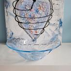 Ronde schaal van blauw persglas, Antiek en Kunst, Ophalen of Verzenden