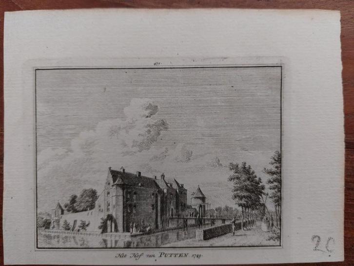 471 / Het hof van Putten Gravure van H. Spilman, Antiek en Kunst, Kunst | Etsen en Gravures, Ophalen of Verzenden