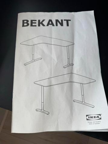 IKEA BEKANT Bureau donkerbruin/zwart + Stoel - afbeelding 2