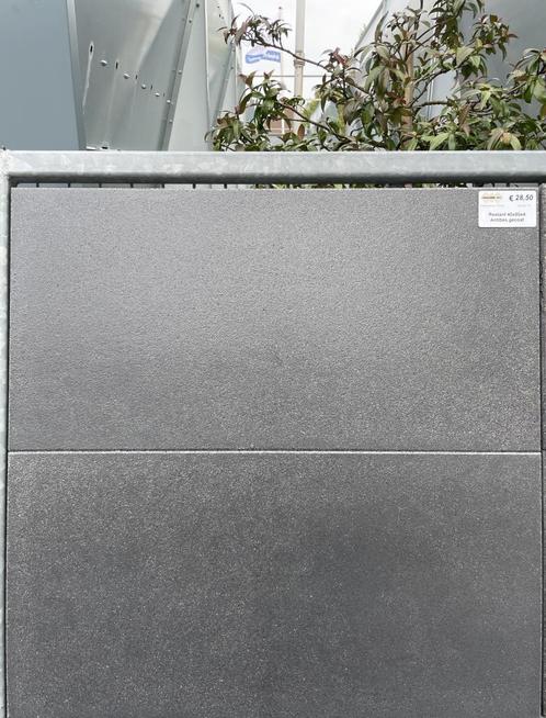 Restpartij gecoate tegels 40x80x4 Antibes antraciet, Tuin en Terras, Tegels en Klinkers, Nieuw, Terrastegels, Beton, 10 m² of meer