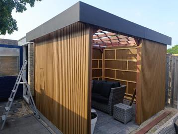 Partij triple rhombus teak rabatdelen / extra breed profiel beschikbaar voor biedingen