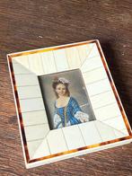 Miniatuur schilderij prent ivorine bolglas, Antiek en Kunst, Ophalen of Verzenden