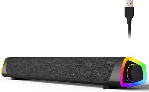 Computer gaming soundbar met RGB led verlichting 2 x 5W, Computers en Software, Pc speakers, Nieuw, Ophalen of Verzenden