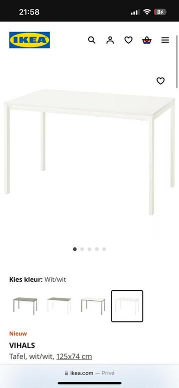 Ikea Vihals witte eettafel