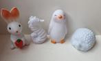 4 lampjes op batterijen. Lamp pinguïn zeepaard egel konijn., Ophalen of Verzenden, Gebruikt, Lamp