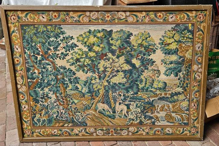 Groot oud gobelin wandkleed of wandtapijt, Antiek en Kunst, Antiek | Kleden en Textiel, Ophalen