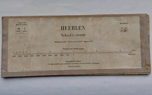 62W stafkaart uit 1930 van Heerlen Gulpen Valkenburg Cadier, Boeken, Atlassen en Landkaarten, Gelezen, Landkaart, Nederland, 1800 tot 2000