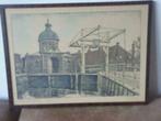 Litho ingekleurd Leiden Morschpoort gesign K. Legrand genum., Antiek en Kunst, Ophalen