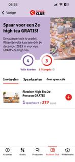 Hightea 2e kaartje gratis, Tickets en Kaartjes, Kortingen en Cadeaubonnen, Twee personen, Kortingsbon