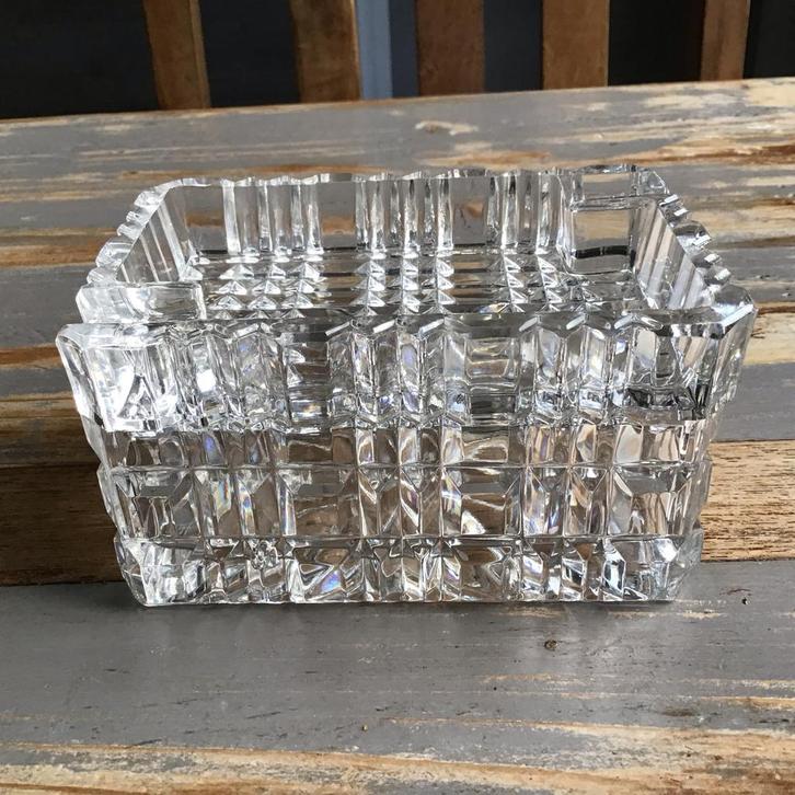 Vintage Poolse Kristallen Asbak met sigarettenhouder, Antiek en Kunst, Antiek | Glas en Kristal, Ophalen