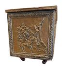 Antiek koperen kist oude turfbak paarden strijders boerderij, Antiek en Kunst, Ophalen, Koper