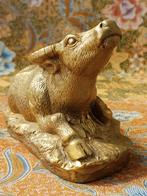 Mooi oud Oosters brons beeldje van een buffel 15,7 cm., Ophalen of Verzenden