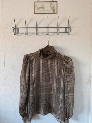 Elegante tuniek blouse met pofmouw en kraagje mt s/m. beschikbaar voor biedingen