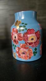 Vaas handbeschilderd, Overige kleuren, Ophalen of Verzenden, Minder dan 50 cm, Glas