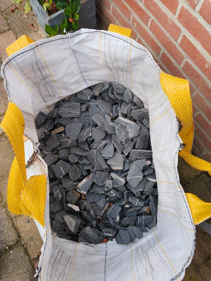 Leisteen in zak, Tuin en Terras, Grind, Keien en Split, Nieuw, Kei, Grijs, Leisteen, Ophalen