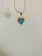 🩵🧿🪬Kettinghanger goud 14 karaat oog 585 anna nina, Ophalen of Verzenden, Nieuw, Blauw, Goud