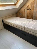 Ikea uitschuifbaar bed Brimnes zwart, Huis en Inrichting, Ophalen, Eenpersoons, Zwart, 80 cm