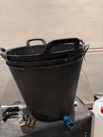 3 Tuin/puin kuipjes, Huis en Inrichting, Ophalen, Gebruikt, Rubber, Met handgreep