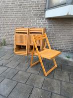 Partij van 20 hardhouten klapstoelen, Huis en Inrichting, Stoelen, Gebruikt, Ophalen of Verzenden, Vijf, Zes of meer stoelen, Metaal