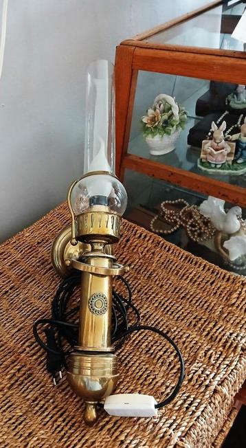 Antiek lamp cardanische scheepslamp messing kantelbaar beschikbaar voor biedingen