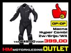 Leren motorpak Macna Hyper Combi Zw-Grijs-Wit - MEN 52 54, Motoren, Info@huybersmotoren.nl, HM - Sale, NL, Ophalen