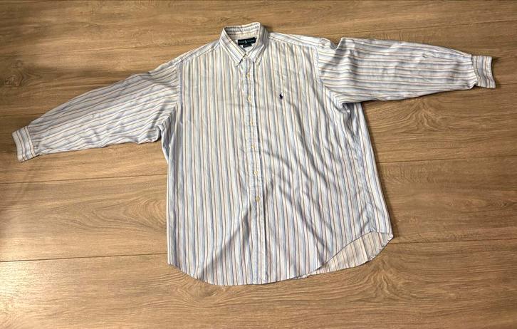 Polo Ralph Lauren Gestreept Overhemd XL - Yarmouth Fit, Kleding | Heren, Overhemden, Zo goed als nieuw, Halswijdte 43/44 (XL)