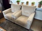 2x fauteuil  crème kleurig, Huis en Inrichting, Fauteuils, Ophalen, Hout, Gebruikt, 75 tot 100 cm