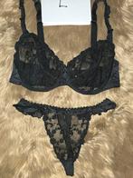 Transparant lingeriesetje, Verzenden, Zwart, BH