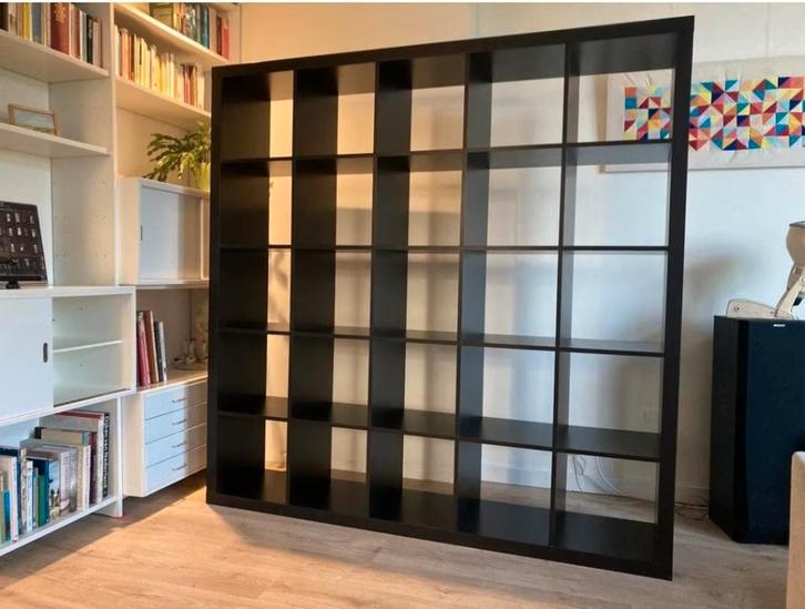 25 vaks Kallax open kast vakkenkast 5x5 zwart Ikea, Huis en Inrichting, Kasten | Ladekasten, Gebruikt, 150 tot 200 cm, 150 tot 200 cm