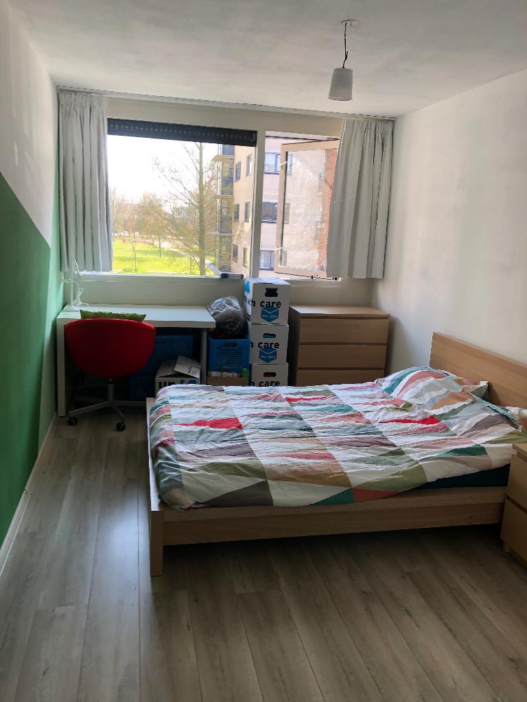 Twee persoonsbed 140cm, IKEA, met lattenbodem, Huis en Inrichting, Slaapkamer | Bedden, Ophalen, Overige materialen, Gebruikt