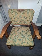 Vintage stoelen met biezen en stoffering, Huis en Inrichting, Stoelen, Gebruikt, Vintage, Ophalen of Verzenden, Stof