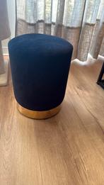 Mooie zwart gouden poef / krukje, Ophalen of Verzenden, Rond, Minder dan 50 cm