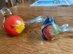 Vogels 11 en 7 cm glas vaste prijs 25 euro, Antiek en Kunst, Antiek | Glas en Kristal, Ophalen of Verzenden