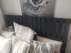 2 matzwart geverfde pallets als hoofeind bed of bank ., Ophalen, Gebruikt