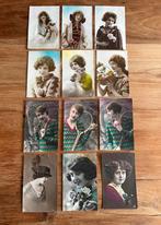 Oude Kaarten Dames Bloemen Tennis, Verzamelen, Ansichtkaarten | Themakaarten, Ophalen of Verzenden, Voor 1920