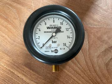 WABCO Remdrukmanometer 0-16 Bar - Nieuw 4530040070. 2 stuks beschikbaar voor biedingen