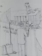 Breyten Breytenbach - 2 Persfoto Cartoons jaren '70/'80, Antiek en Kunst, Kunst | Tekeningen en Foto's, Ophalen of Verzenden